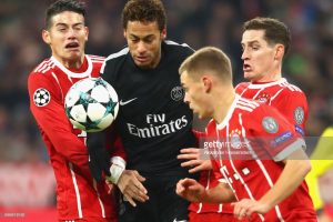 during the UEFA Champions League group B match between Bayern Muenchen and Paris Saint-Germain at Allianz Arena on December 5, 2017 in Munich, Germany.